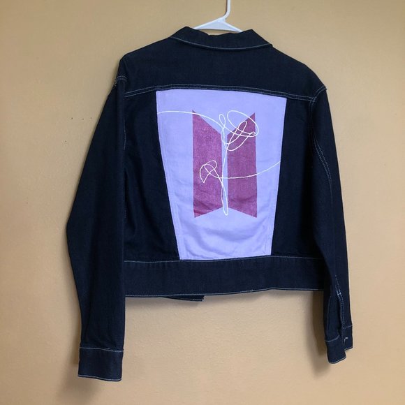 Painted BTS Denim Jacket - Picture 1 of 4
